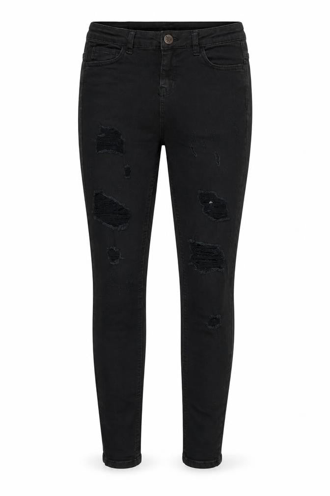 Front view of Bee Inspired women’s black trousers, size UK 28, 29-inch leg