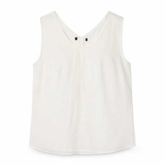 Front view of Preworn women’s white basic blouse, size UK 12