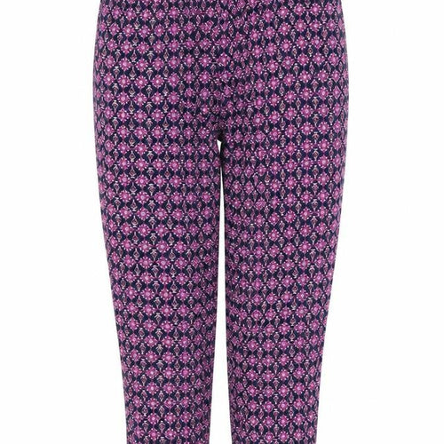 collection Womens Purple Floral  Trousers  Size 12 L23 in - Stretch waistband