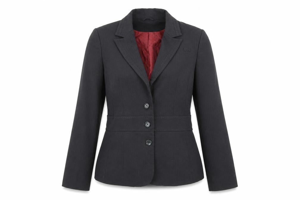 TESCO Womens Grey Striped Rayon Jacket Blazer Size 8
