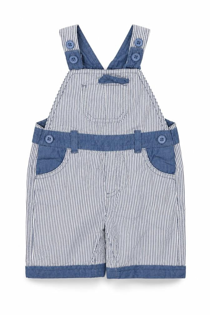 Matalan Boys Blue Striped  Dungaree One-Piece Size 6-9 Months
