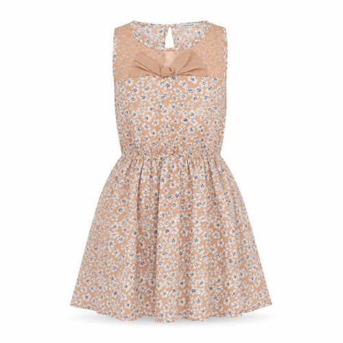 Warrior Womens Beige Floral  Skater Dress  Size S