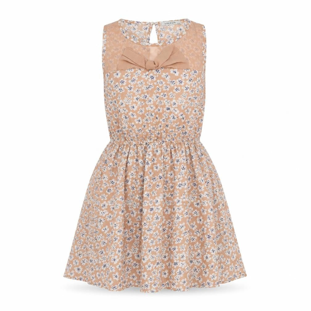 Warrior Womens Beige Floral  Skater Dress  Size S