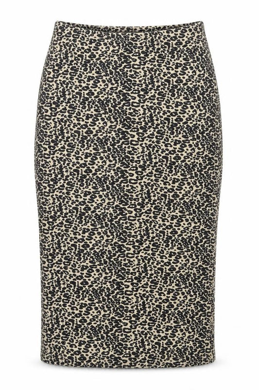 Front view of Joe Benbasset women’s brown animal print rayon skort set, size S