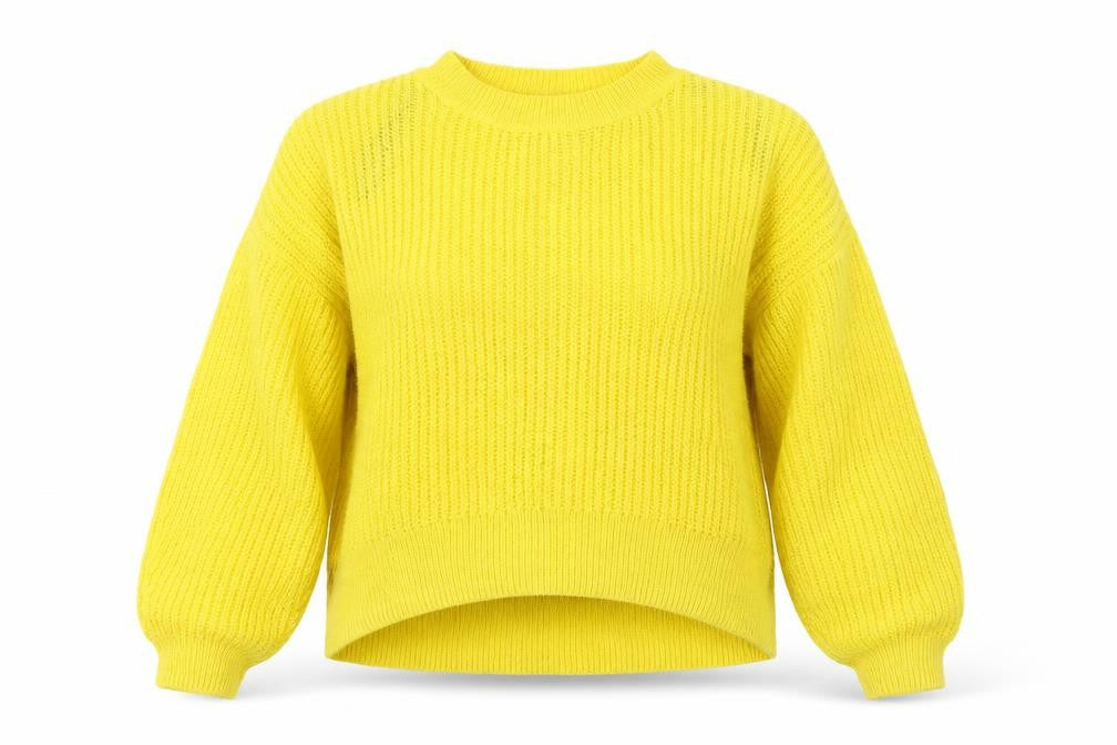 Front view of H&M women’s yellow jumper, size S