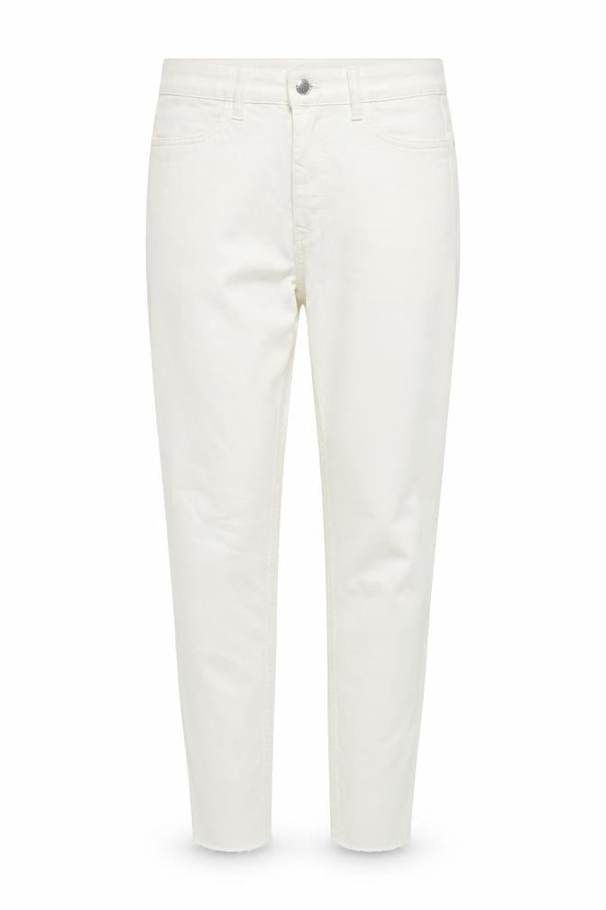 Front view of Divided women’s white straight jeans, size UK 12, 27-inch leg