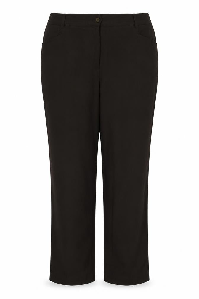 Front view of Stark women’s brown trousers, size UK 22, 31-inch leg