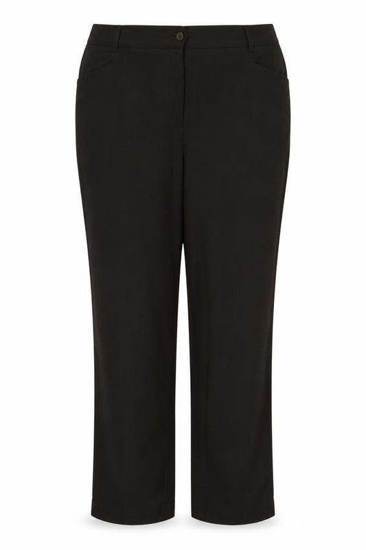 Front view of Stark women’s brown trousers, size UK 22, 31-inch leg