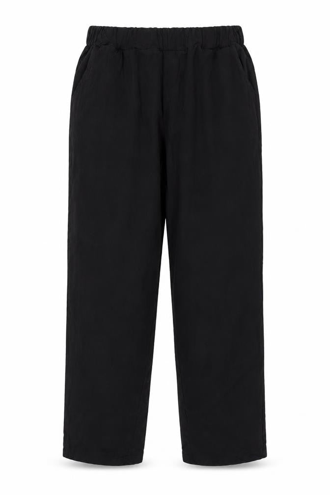 Front view of Preworn women’s black trousers, size 2XL, 26-inch leg