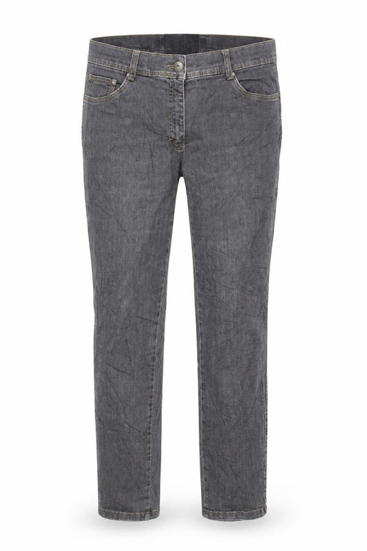 Front view of BRAX women’s grey denim skinny jeans, size UK 36, in, 28-inch leg