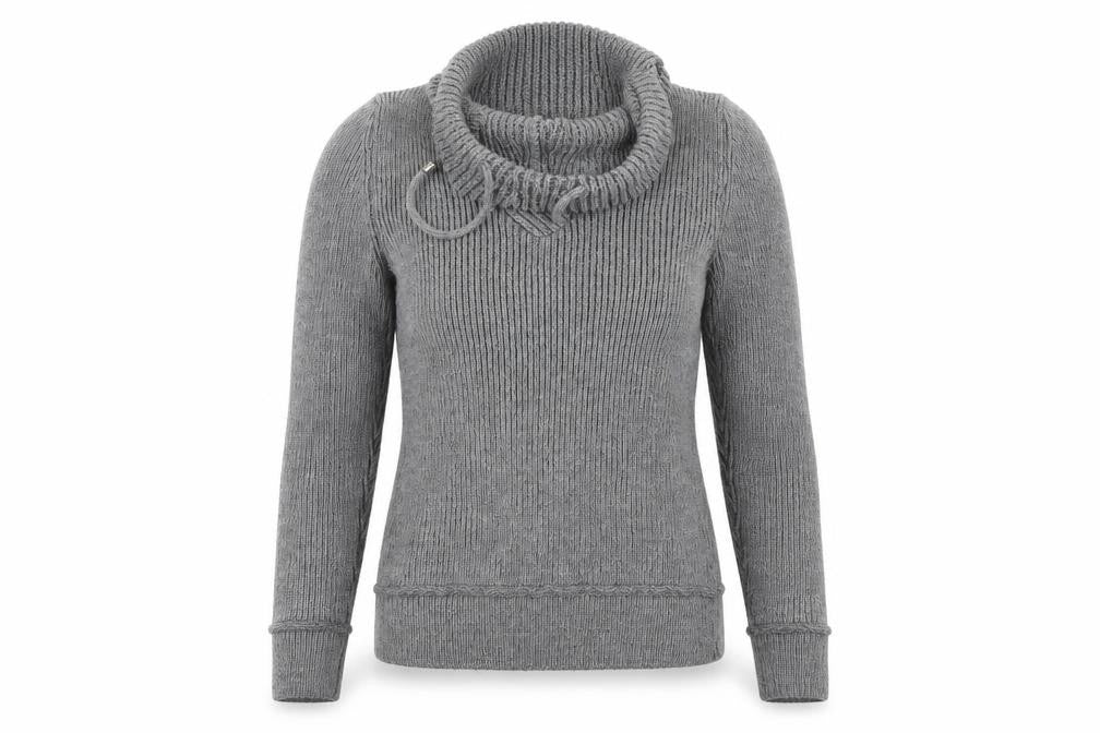 Front view of Grin&Bear women’s grey jumper, size S