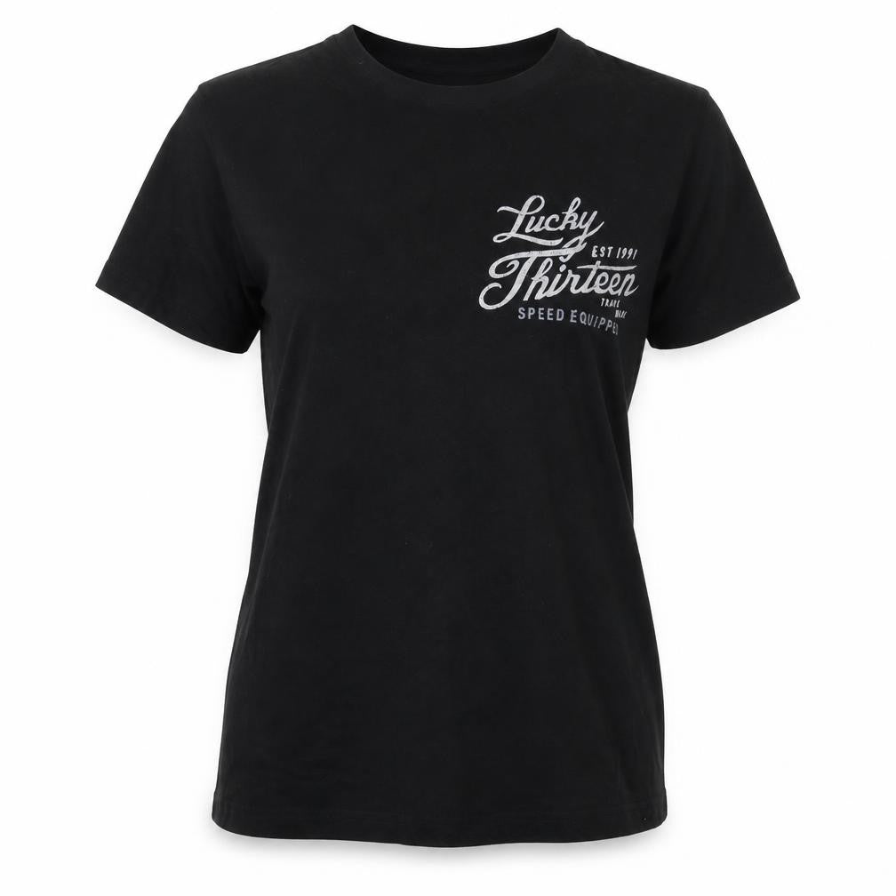 Front view of hiclol women’s black basic t-shirt, size M