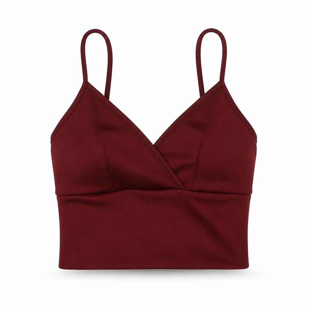 Front view of Boohoo women’s red basic t-shirt, size UK 10