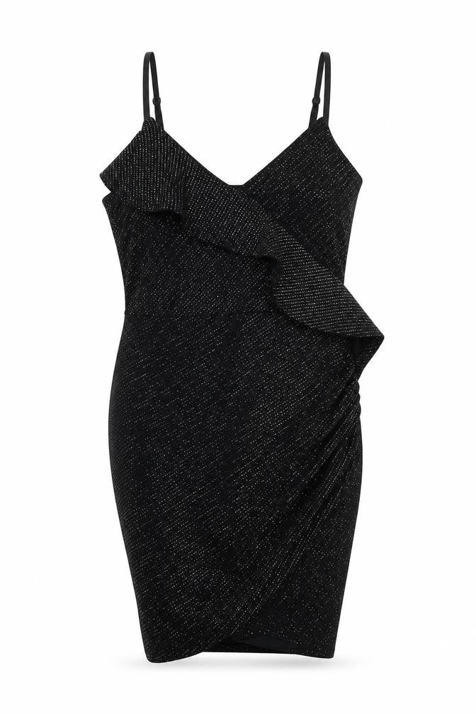 Front view of Quiz women’s black bodycon, size UK 10