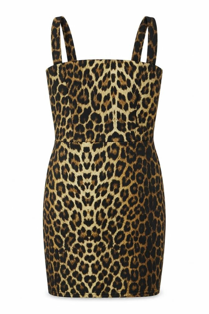 Boohoo  Womens Beige Animal Print  Bodycon  Size 10
