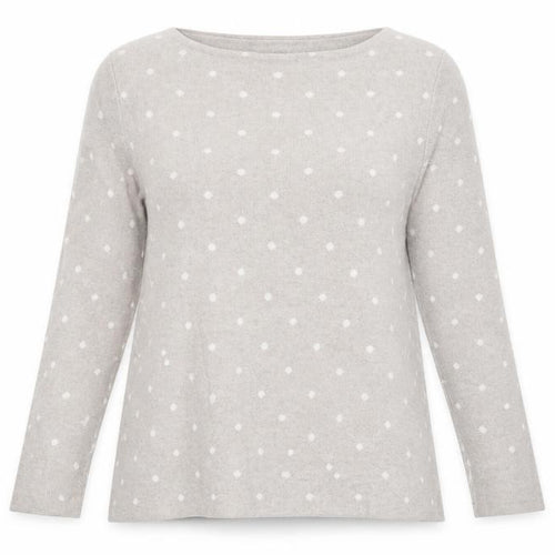Cynthia Rowley Womens Grey Polka Dot Knit Pullover Jumper Size L