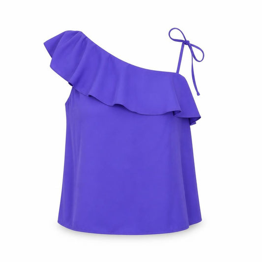 Front view of New Look women’s purple camisole blouse, size UK 10