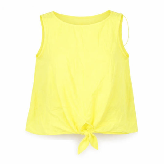Front view of F&F women’s yellow camisole blouse, size UK 10