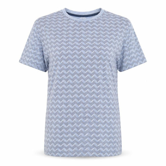 Front view of Next women’s blue geometric basic t-shirt, size XS