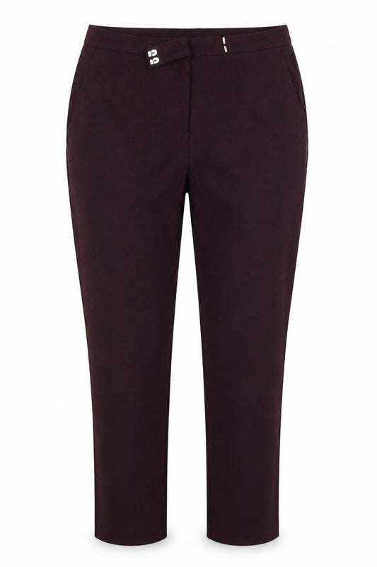 Front view of ASOS women’s red trousers, size UK 12, 26-inch leg