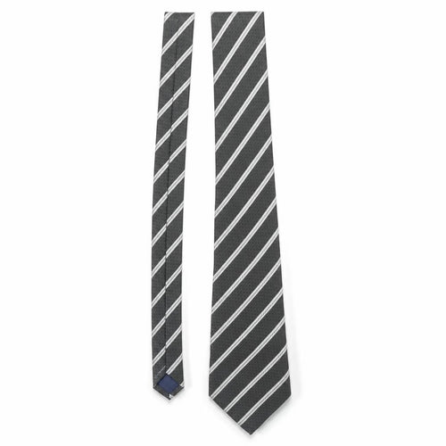 Preworn Mens Black Striped  Pointed Tie One Size