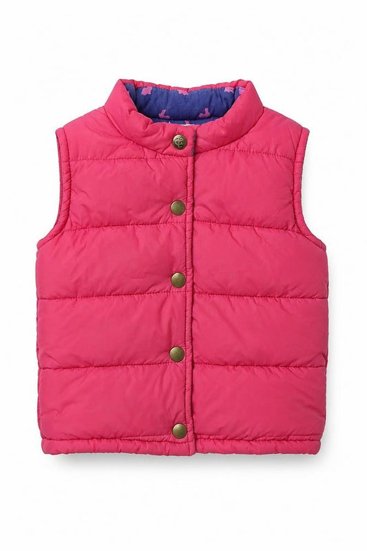 Front view of mamas & papas girls’ pink jacket, size 2, years