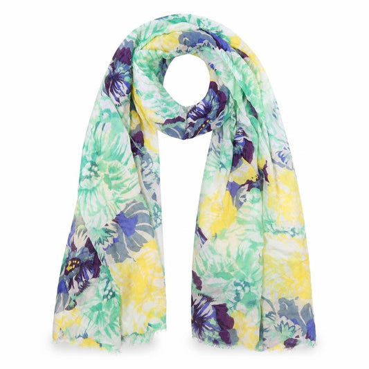 Front view of Preworn women’s multicoloured floral shawl/wrap