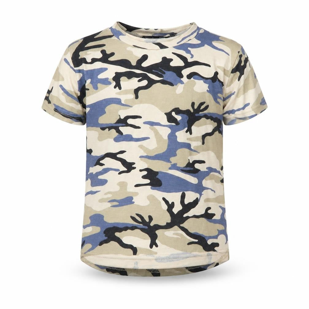 Boohoo Boys Brown Camouflage Jersey Basic T-Shirt Size 7-8 Years