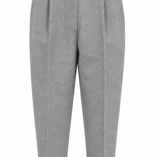 Marks and Spencer Womens White Houndstooth Rayon Trousers  Size 14 L26 in