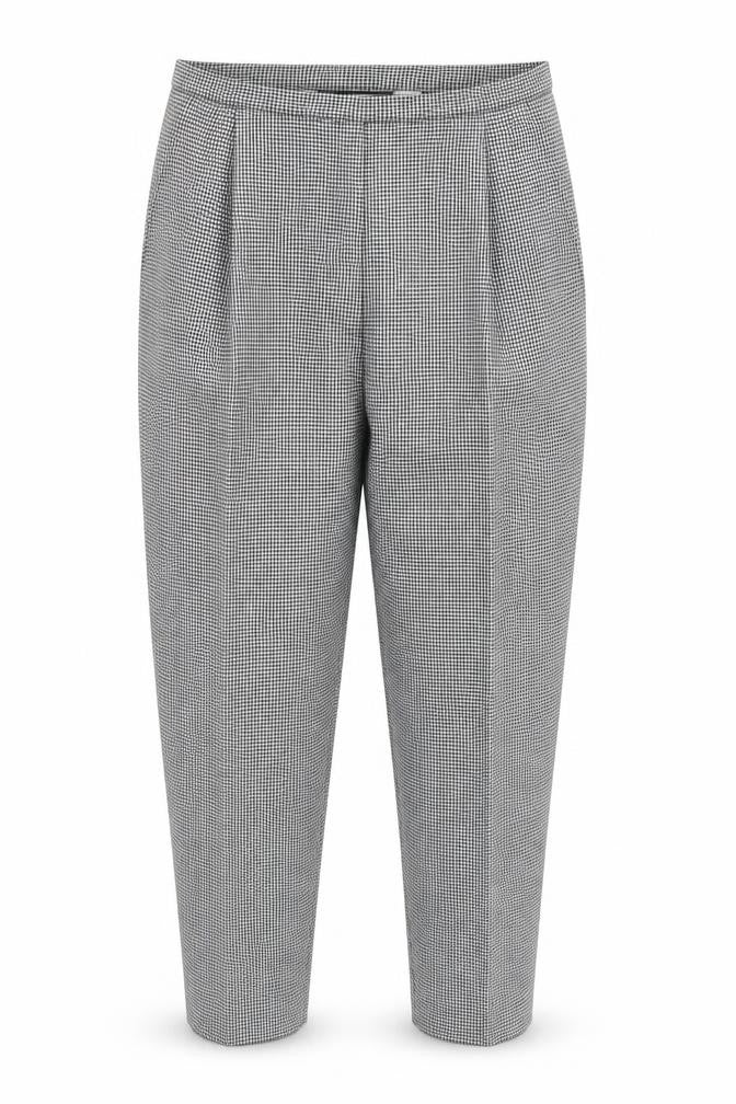 Marks and Spencer Womens White Houndstooth Rayon Trousers  Size 14 L26 in