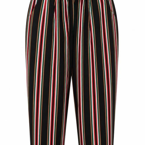 prettylit Womens Black Striped Rayon Bloomer Trousers Size 10 L24 in