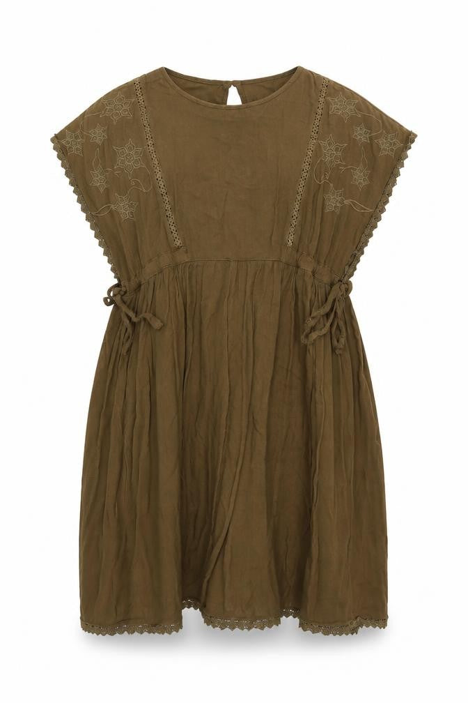 Front view of River Island women’s green tank dress, size UK 10