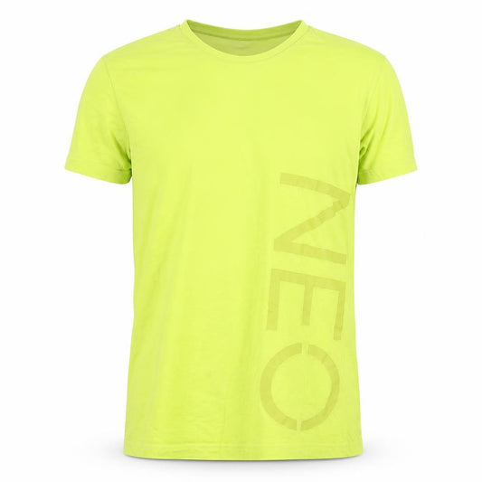 Front view of Neo label men’s green t-shirt, size S
