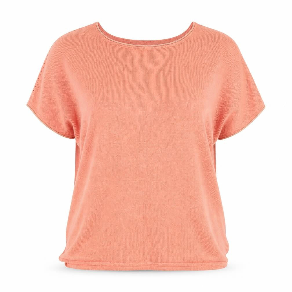 Front view of Next women’s orange knit jumper, size UK 14