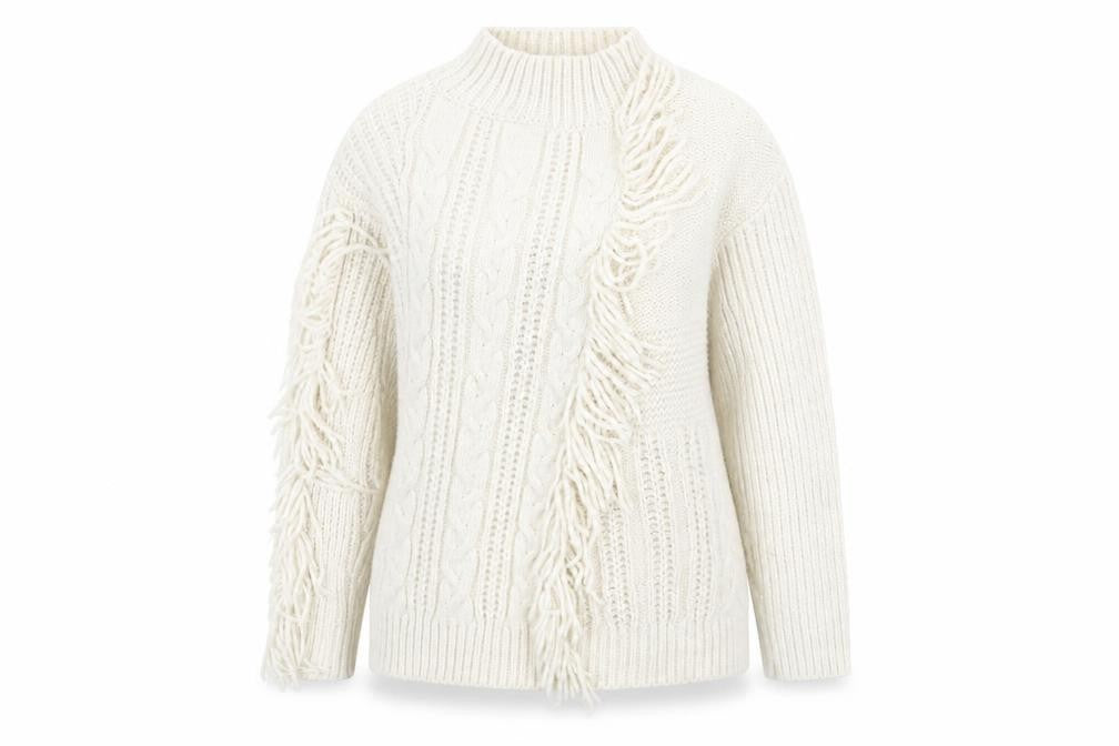 Front view of Marks & Spencer women’s white knit jumper, size M