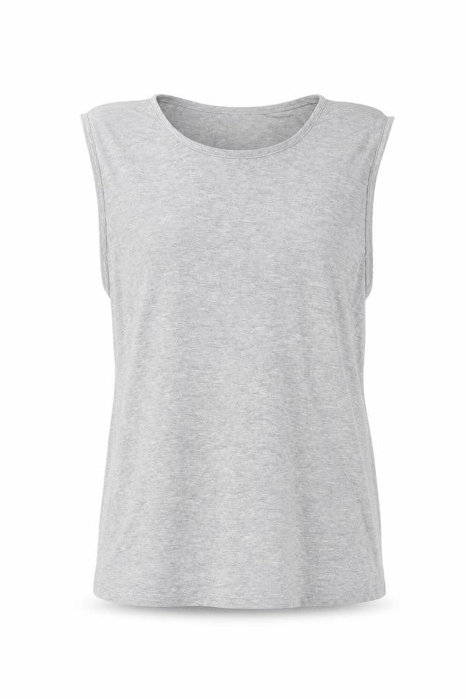 Front view of Antthony women’s grey basic tank, size L