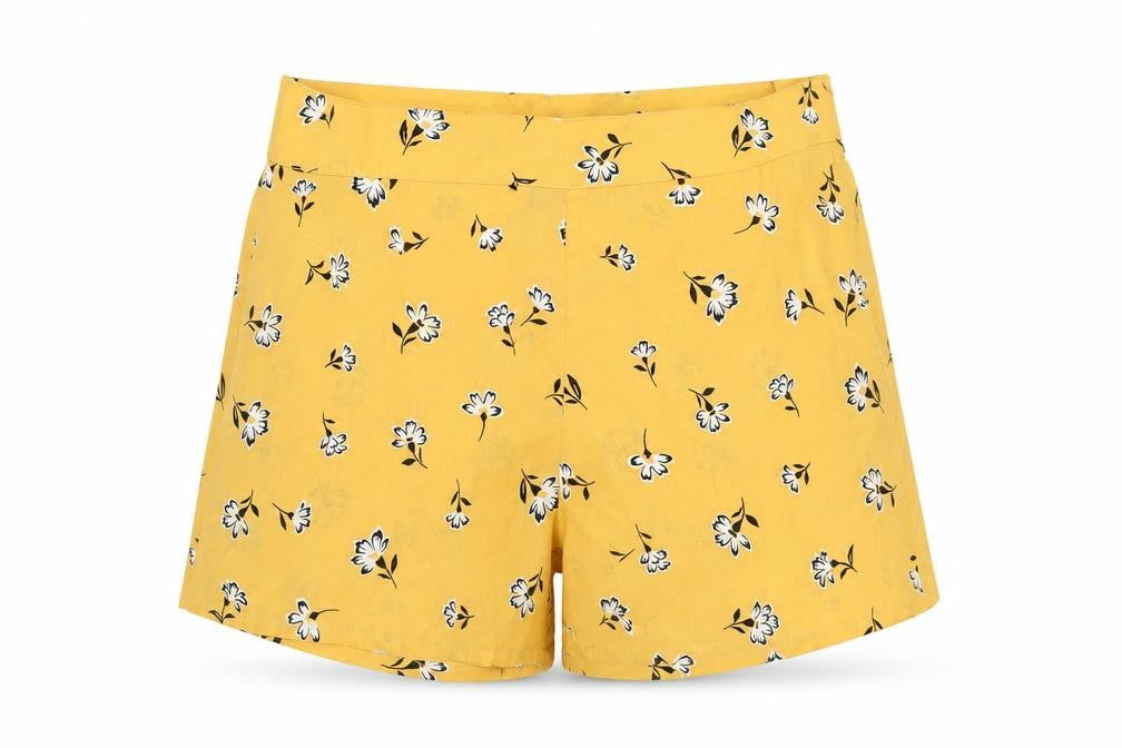 New Look Girls Yellow Floral  Paperbag Shorts Size 13 Years