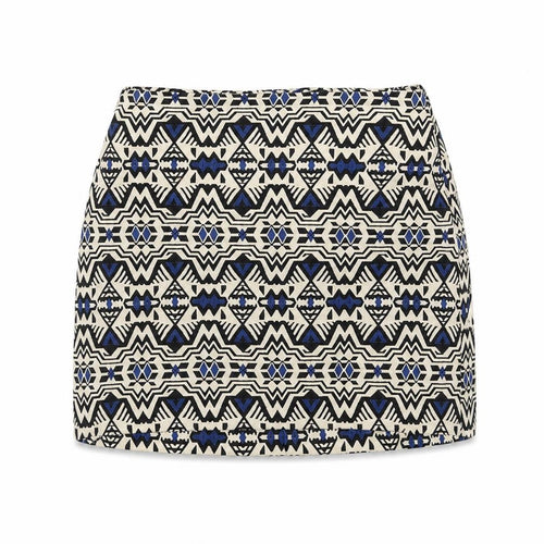Divided by H&M Womens Beige Geometric  A-Line Skirt Size 8