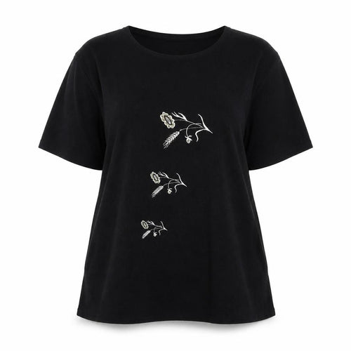 Charmell Womens Black   Pullover Jumper Size 2XL  - Floral Embroidery