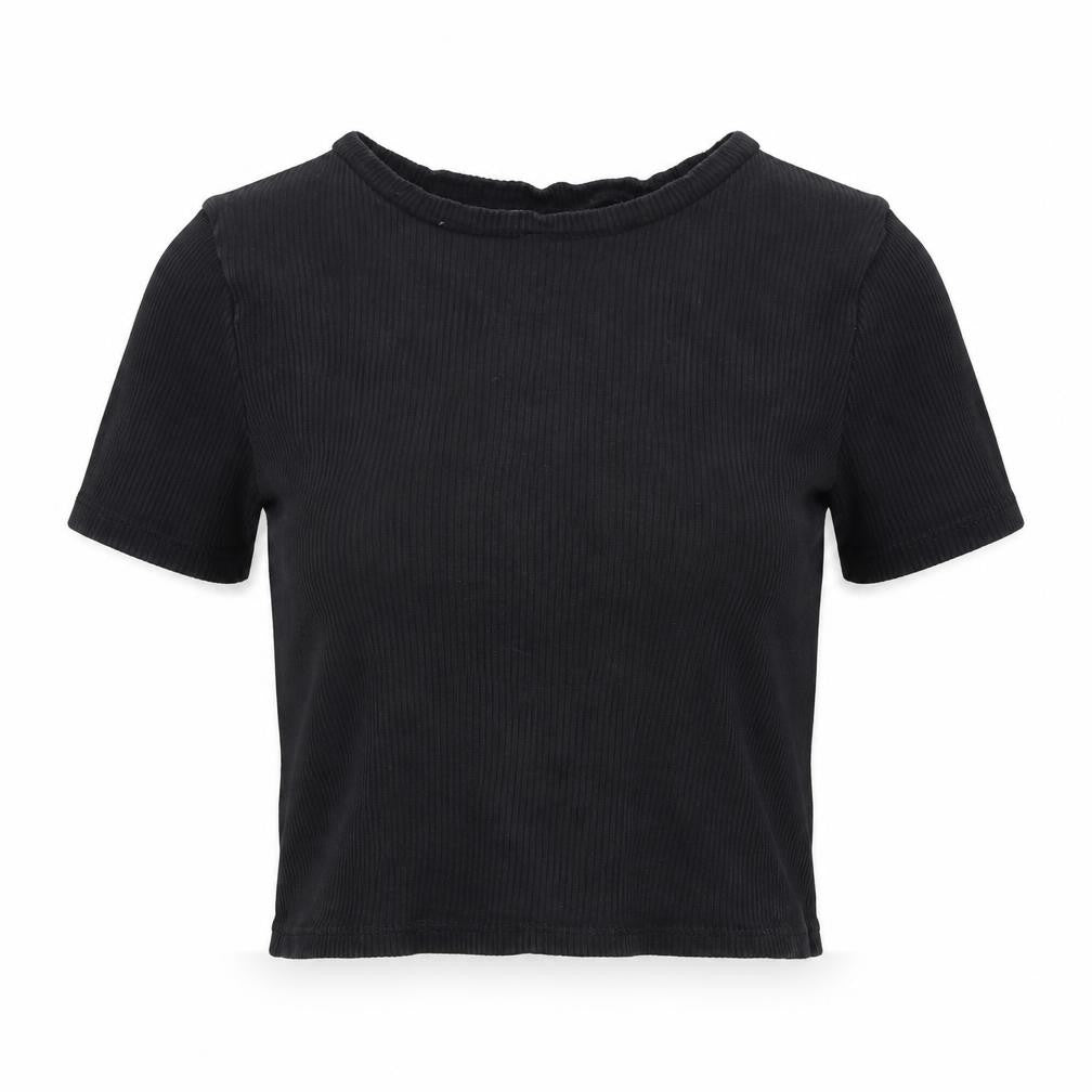 Divided by H&M Womens Black   Cropped T-Shirt Size S