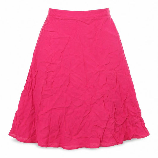 Front view of Geri by Next women’s pink flare skirt, size UK 6