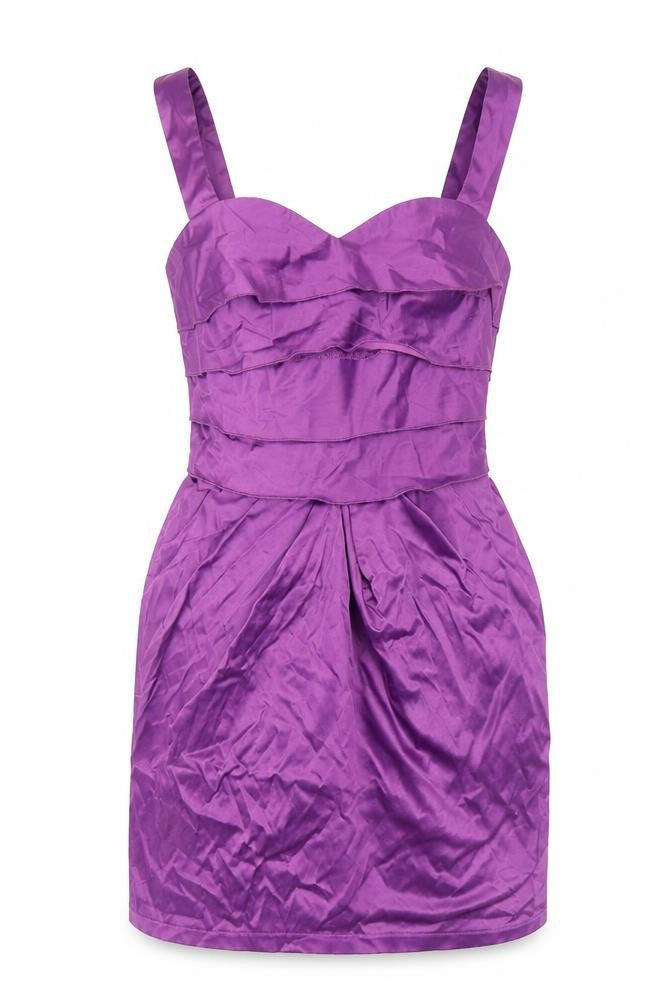 Front view of Rare women’s purple bodycon, size UK 10