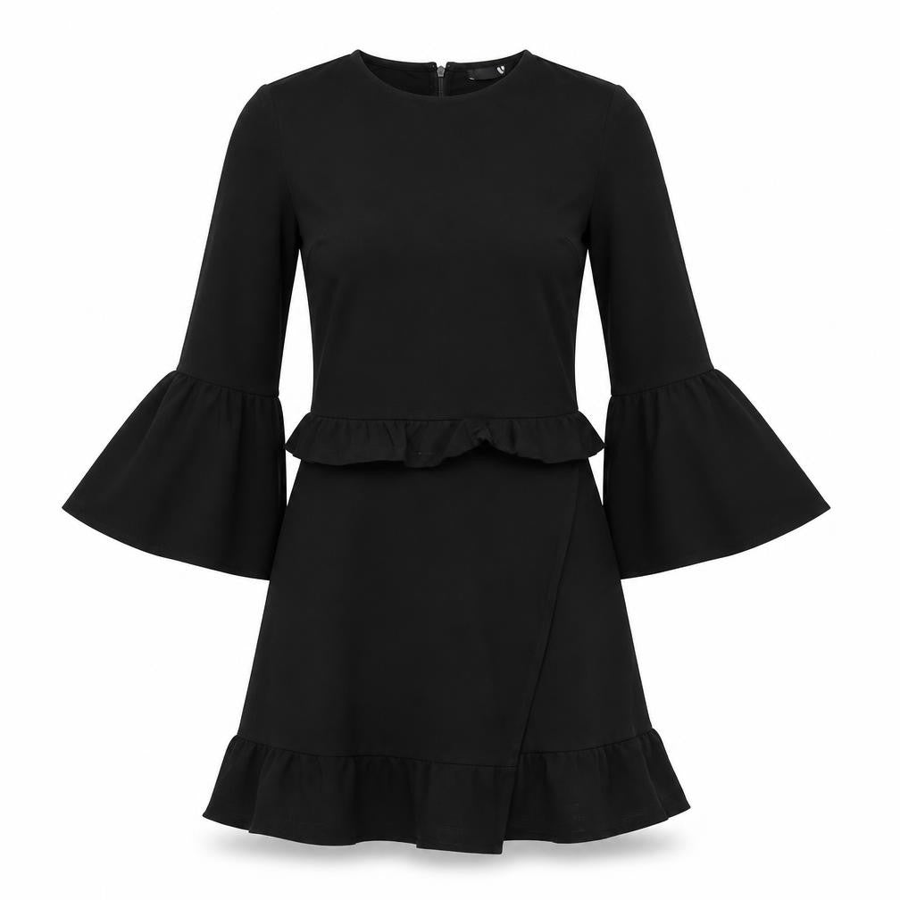 Front view of Very women’s black fit & flare, size UK 8