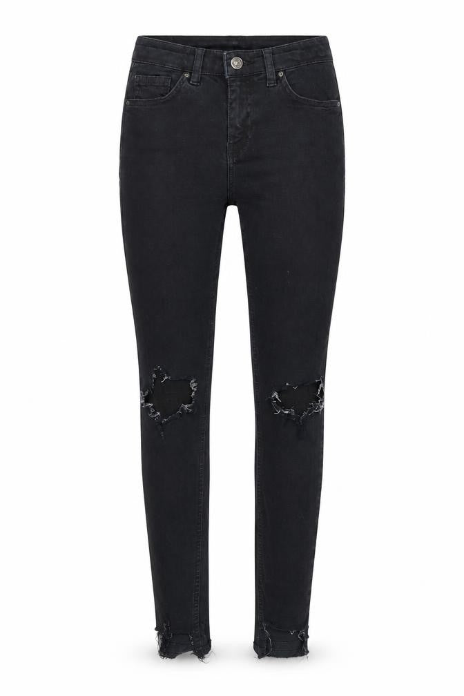 Topshop Womens Black   Skinny Jeans Size 23 in L29 in - RIPPED JEANS