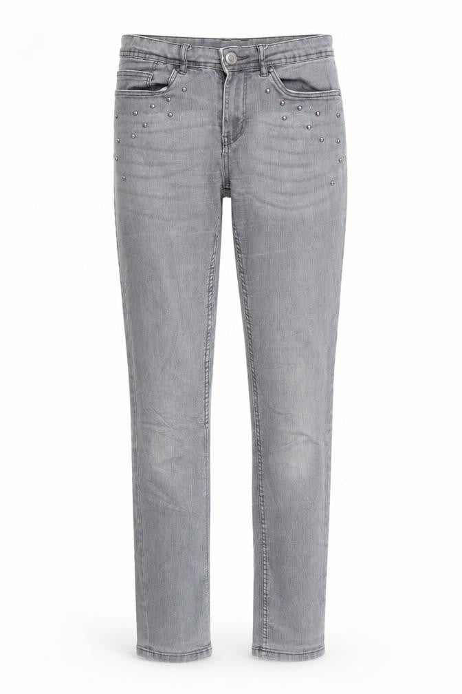 Front view of ESMARA women’s grey skinny jeans, size UK 6, 31-inch leg