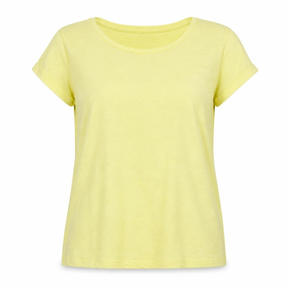 By Henry Holland Womens Yellow Floral  Basic T-Shirt Size 6