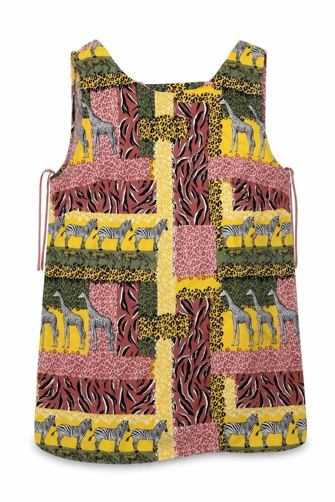Front view of Tu women’s yellow animal print basic blouse, size UK 8