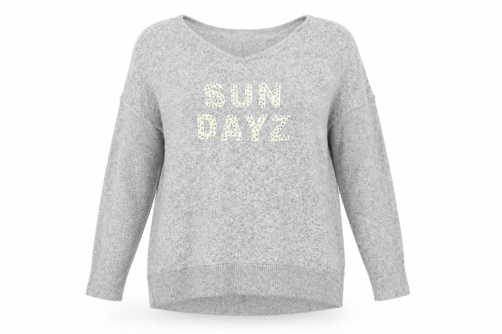 Front view of River Island women’s grey jumper, size S