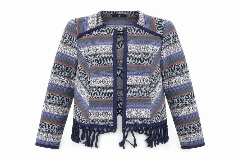Very Womens Blue Geometric  Jacket  Size 16