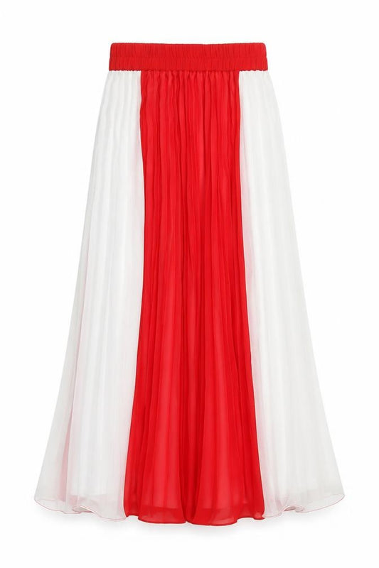 Front view of Monki women’s red swing skirt, size XS